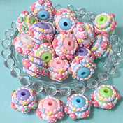decorative jumbo very large big chunky bead beads acrylic floral flower flowers strawberry strawberries pink lilac blue purple green white 21mm 20mm uk cute kawaii craft supplies shop store crafts making beaded pen pens jewellery