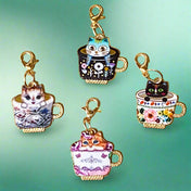 planner charm charms clip clips gold tone metal enamel cat cats kitty kittens teacup teacups tea cup cups pretty gift gifts uk cute kawaii stationery black white tabby ginger china