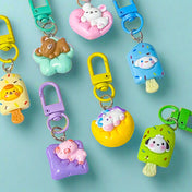 pretty cute kawaii mini small clip clips keyring keyrings keychain key ring uk animal japanese bear bunny rabbit dog puppy lolly pop sweet candy fun bag decoration