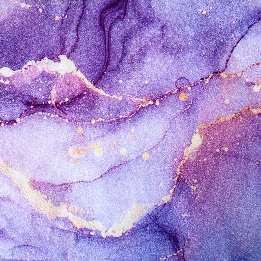 ombre marbled galaxy purple, pink and gold tissue paper sheets pack. swirling fantasy celestial pattern with amethyst and lilac. uk packaging supplies