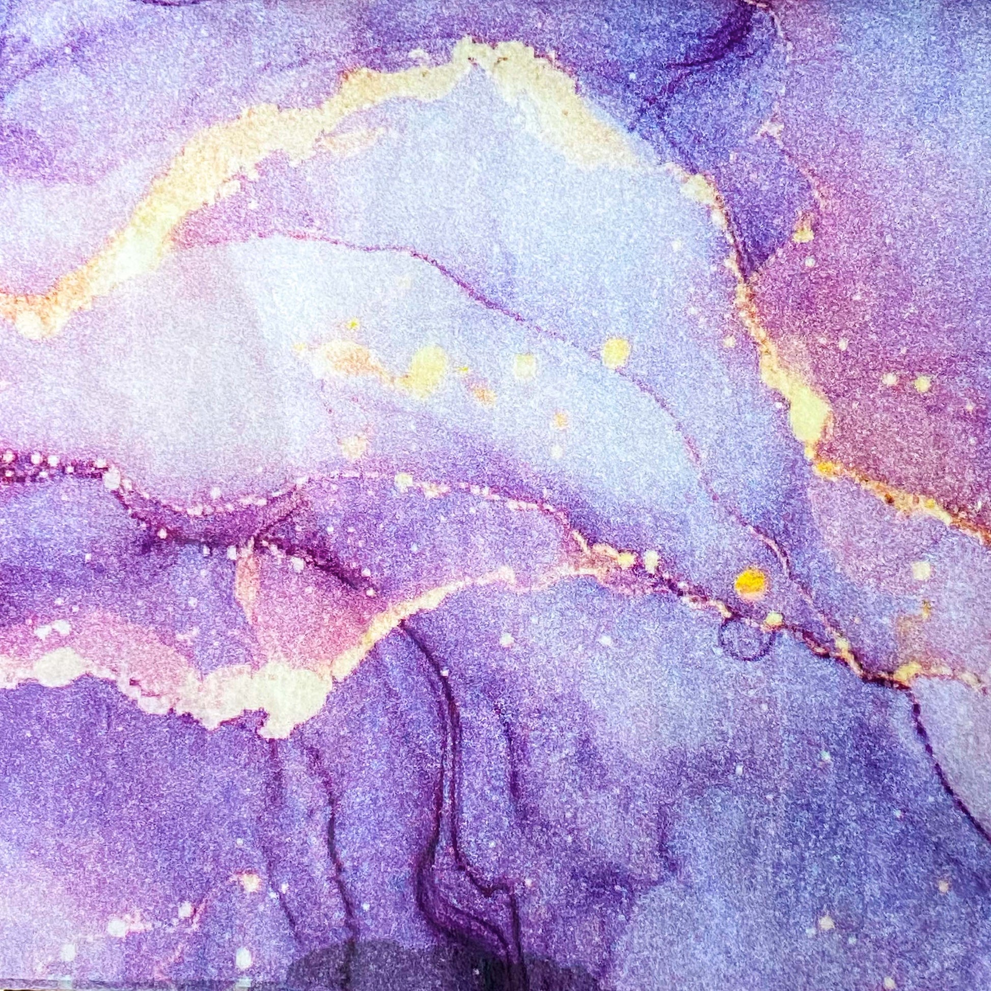 ombre marbled galaxy purple, pink and gold tissue paper sheets pack. swirling fantasy celestial pattern with amethyst and lilac. uk packaging supplies