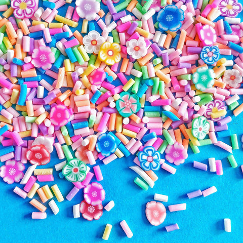 hundred hundreds thousands sprinkle sprinkle poly polymer clay minni embellishment embellishments fb flatback uk cute kawaii craft supplies shop store flower flowers floral