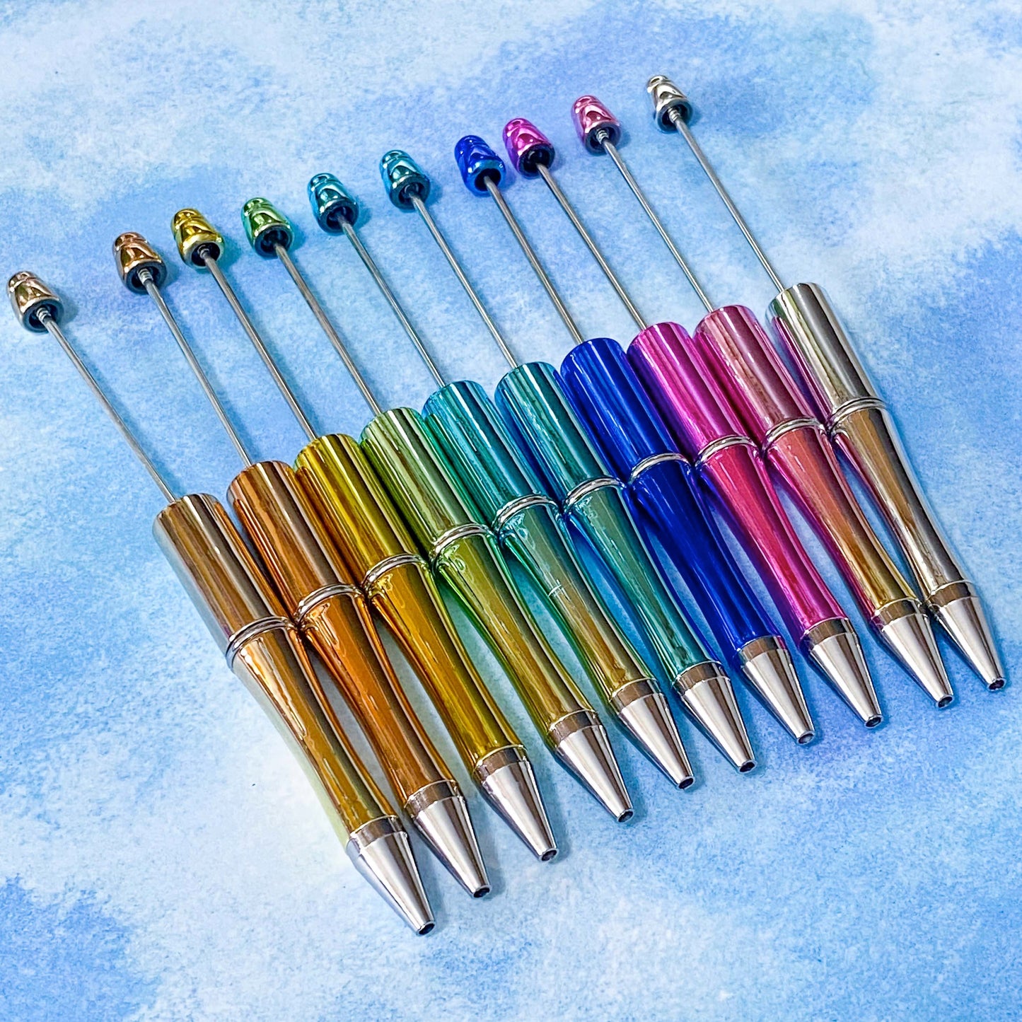 metallic pen base for beaded pens build your own make bead black ballpoint ink slim uk cute kawaii starter kit metal stationery supplies shop store