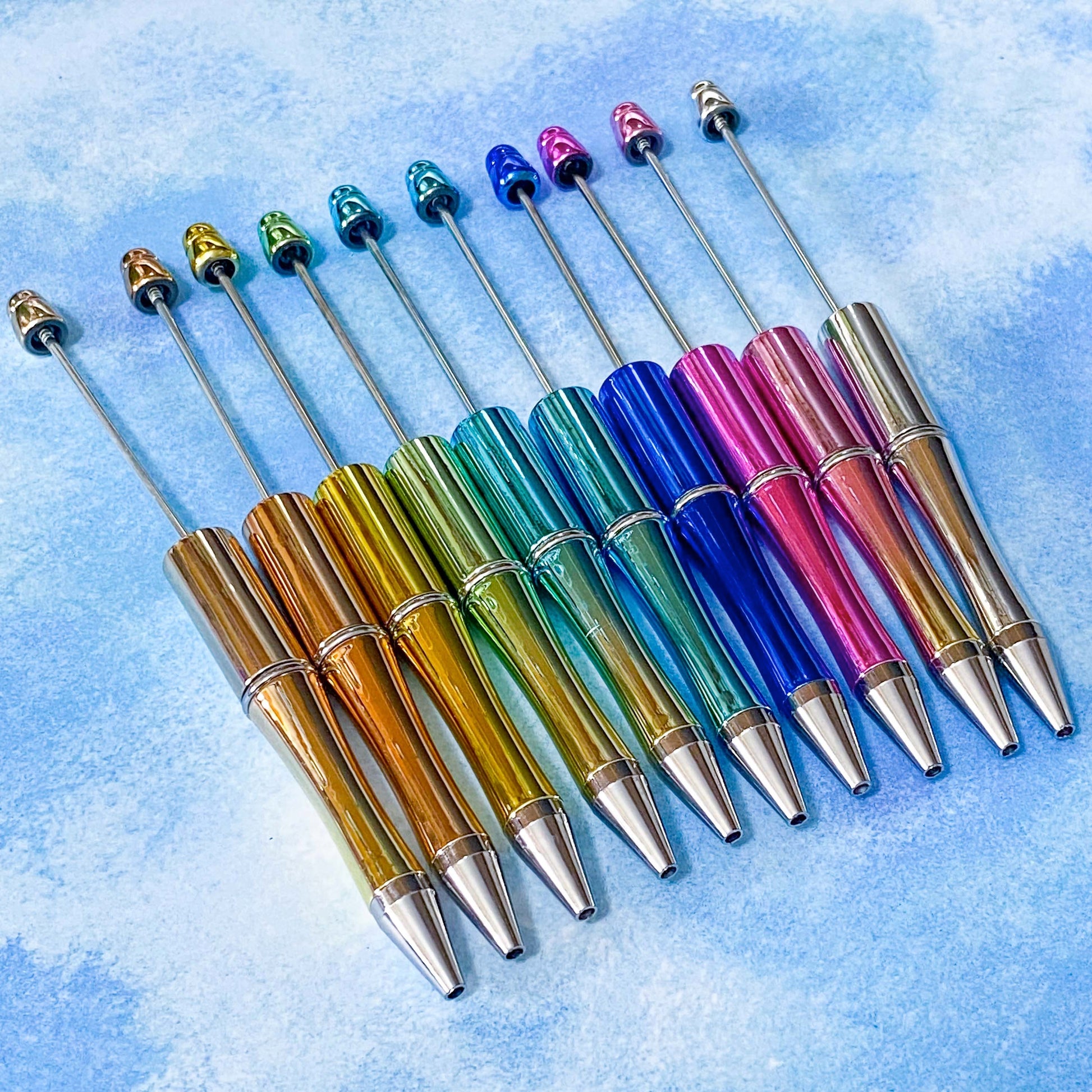 metallic pen base for beaded pens build your own make bead black ballpoint ink slim uk cute kawaii starter kit metal stationery supplies shop store