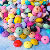 small silicone bead beads flat beans 12mm slim spacer spacers build your own pen pens beaded uk cute kawaii craft supplies stationery shop store pretty