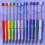 opalescent pearlescent pearl pen base for build your own make beaded pens uk cute kawaii black ballpoint ink shiny iridescent bright bases pink blue lilac rainbow white yellow green orange red