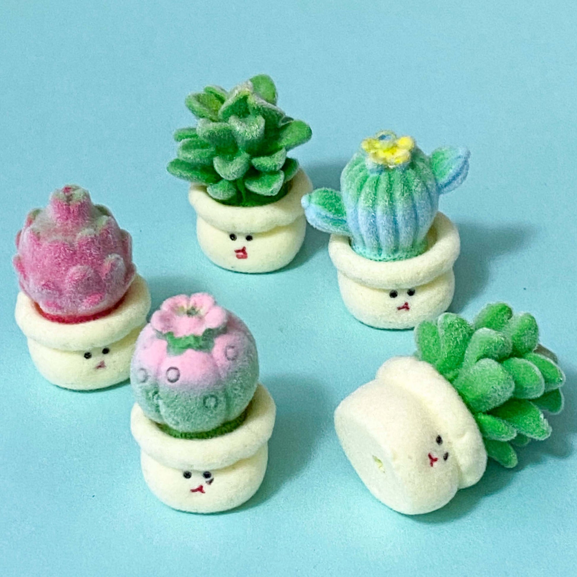 cacti cactus plant jumbo flocked soft touch bead acrylic large big plant pot pots plants flower flowers uk cute kawaii craft supplies shop store make your own beaded pen pens jewellery green red pink blue pretty 28mm 29mm 30mm furry fuzzy