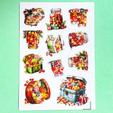 magic magical christmas candy sweet treat treats food sticker stickers jars bottle bottles boxes box glossy large jumbo stationery festive red pink blue green bright colours uk cute kawaii gift gifts