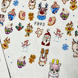 christmas festive nail art temporary tattoo tattoos sticker stickers sheet cute kawaii gift gifts danta deer reindeer snowman holly snowmen cookies cookie hot cocoa colourful white fun