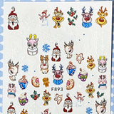 christmas festive nail art temporary tattoo tattoos sticker stickers sheet cute kawaii gift gifts danta deer reindeer snowman holly snowmen cookies cookie hot cocoa colourful white fun