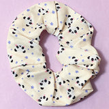 panda pandas gift gifts hair scrunchie scrunchies accessory accessories pastel colour soft fabric cotton print printed pattern pink mint blue lilac cream peach uk cute kawaii stocking filler fillers present