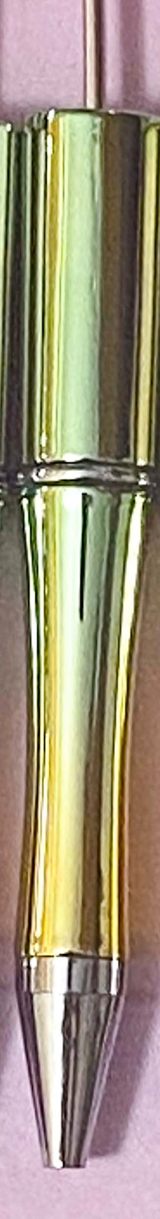 GLOSSY FOIL PEN BASE Blank for Build Your Own Pens - Black Ballpoint Ink