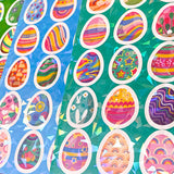 Colourful Easter egg stickers with holographic foil