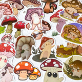 mushroom mushrooms sticker stickers laptop large big brown red cute kawaii set pack 10 uk stationery shop store gift gifts toadstool fungi