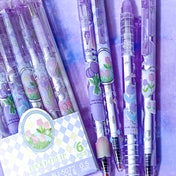 tulip tulips purple lilac flower flowers floral pen pens fineline ink gel blue eraser eraseable rub out magic uk cute kawaii stationery store shop supplies gift gifts lovers pink silver pretty