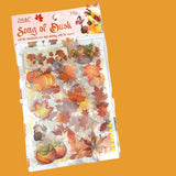 autumn wood woodland leaves leaf pretty stickers sticker sheet pack clear plastic pet uk cute kawaii stationery supplies planner addict store shop orange brown gold yellow pumpkin pumpkins halloween mushroom fungi toadstool squirrel acorn butterfly set