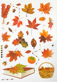 AUTUMN WOODLAND Clear Plastic Sticker Sheet/s 8 or Pack Leaf Leaves