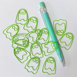 SPOOKY GHOST Green Jumbo PAPER CLIP