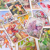 large rectangular flower fairies trees satin stickers pack featuring cherry blossom fairy, elder fairy, pear blossom and lilac