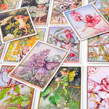 large rectangular flower fairies trees satin stickers pack featuring cherry blossom fairy, elder fairy, pear blossom and lilac