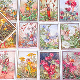 flower fairy set of 16 rectangular satin finish stickers of wild flower fairies including bindweed, rose bay willow herb, tansy and bee orchid