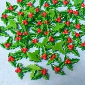 mini small little tiny holly berry berries leaf leaves christmas resin acrylic flatback fb fbs flat backs uk cute kawaii craft supplies shop store green red 9mm