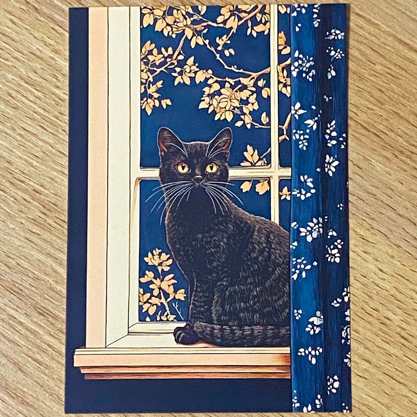 opulent cat cats postcard postcards post card cards blank uk cute kawaii colourful kitten kitty floral flowers flower individual blue peach cream orange black stationery shop store