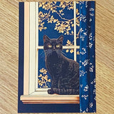 opulent cat cats postcard postcards post card cards blank uk cute kawaii colourful kitten kitty floral flowers flower individual blue peach cream orange black stationery shop store