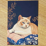 opulent cat cats postcard postcards post card cards blank uk cute kawaii colourful kitten kitty floral flowers flower individual blue peach cream orange black stationery shop store