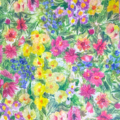 multi coloured bright floral flower flowers garden border tissue paper two 2 sheets pack sheet fine pretty wrap wrapping gift gifts packaging supplies uk cute kawaii stationery shop store pink yellow blue purple