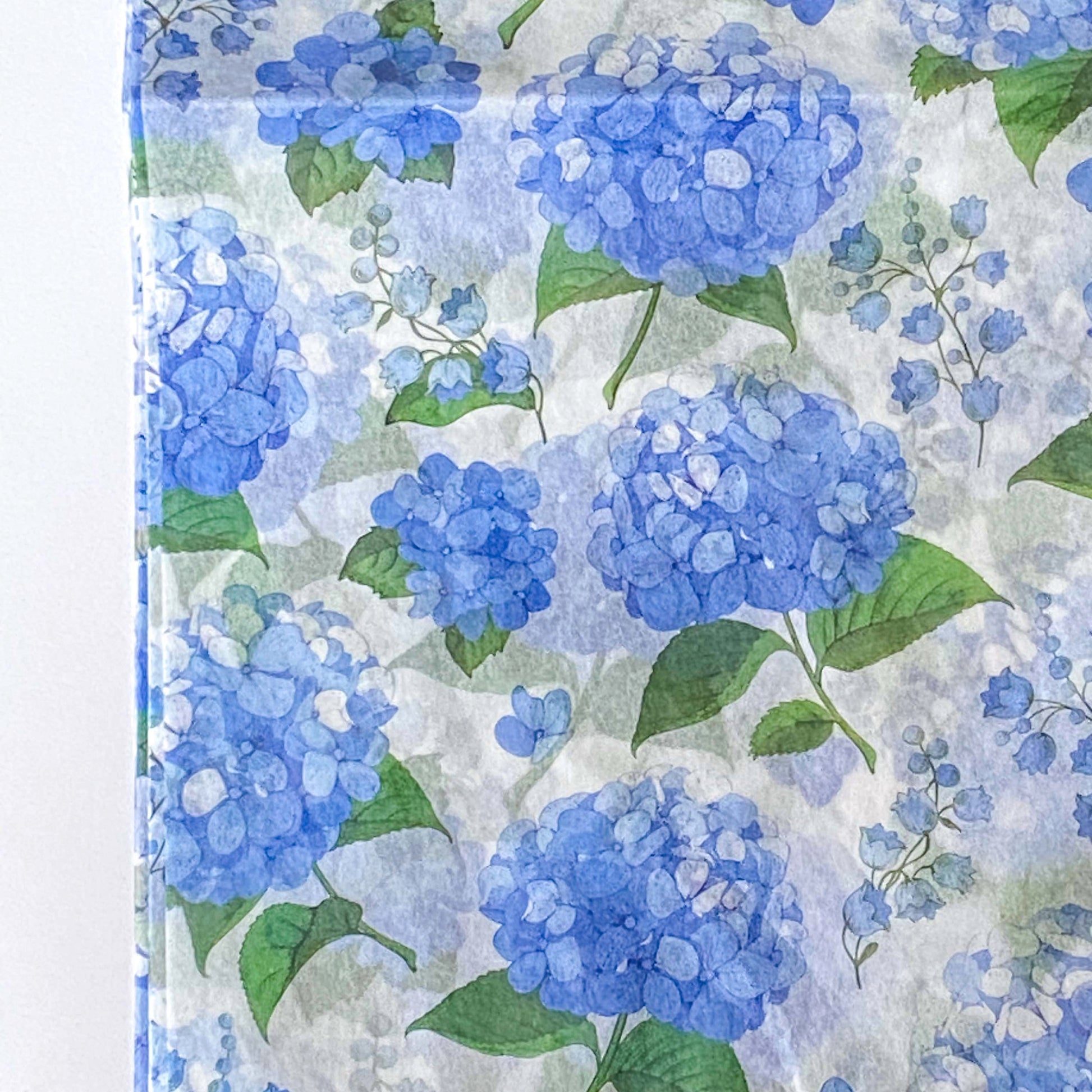 blue hydrangeas hydrangea floral flower flowers tissue paper sheet sheets pack fine pretty decorative gift wrap wrapping packaging supplies shop store uk cute kawaii stationery