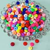 mini small 7mm 8mm silicone bead beads bean abacus uk cute kawaii craft supplies shop bundle set of 25 thin spacer spacers making own jewellery beaded pens colourful blend