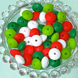 make your own silicone beaded pen pens Christmas festive santa claus father red green white bead beads pvc jumbo large topper mug of cocoa uk cute kawaii crafts craft supplies shop store stationery gift gifts swirly pattern large 15mm 30mm 32mm big red pen base blank glitter ombre spacer spacers 12mm abacus bean 