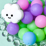 pvc silicone chunky large big bead beads glitter glittery 15mm 16mm jumbo round pink green lilac blue uk cute kawaii craft supplies shop store cloud clouds beaded pen pens build your own make jewellery kit