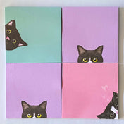 black cat mini square memo memos pad pads note notes pink blue lilac cute kawaii stationery shop store uk planner addict lover cats