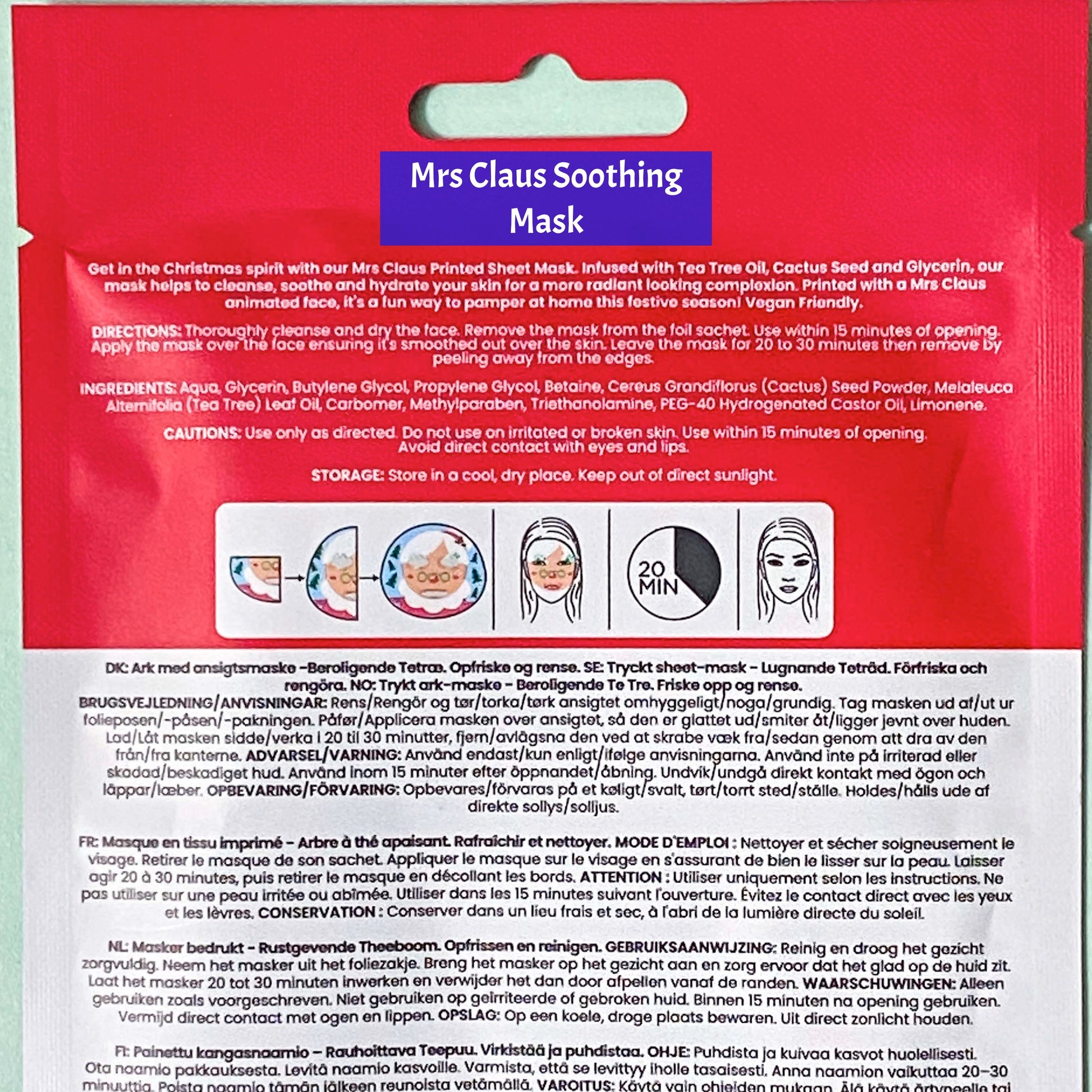 face mask masks sheet printed moisturising nourishing hydrating hydrogel glitter snowman snowmen mrs claus santa mr father christmas festive gift gifts beauty uk cute kawaii milk collagen pack packs soothing shop store stocking filler fillers fun kids her