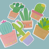 cacti cactus plant plants succulent pot pots memo memos pad sticky note notes sheet cute kawaii stationery uk gift gifts stocking filler fillers green 