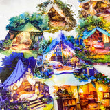 cosy tent stickers night camping sticker clear journaling stickers woodland cosy stationery hidden worlds series large 75mm