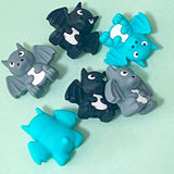 dragon dragons chunky jumbo silicone bead beads 31mm uk cute kawaii craft supplies shop store gift gifts spooky creature topper build a pen beaded pens blue turquoise grey black base blank spacer spacers white 12mm 