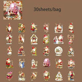 clear plastic pet sticker stickers cute kawaii festive christmas stationery pack of 30 large square colourful traditional winter fun kids uk planner addict shop store