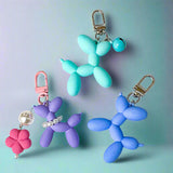 balloon dog dogs puppy plastic acrylic keyring key ring chain clip bag charm charms cute kawaii gift gifts uk bell jingle flower pearl pearly pearls mint green blue pastel lilac present