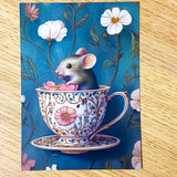 uk individual floral flower flowers postcard postcards art animal animals beautiful cute kawaii china teacup cup cups hare rabbit frog bear dog puppy parrot cockatoo mouse 300gsm quality stickers stationery supplies shop store pretty colourful ornate opulent