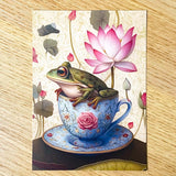 uk individual floral flower flowers postcard postcards art animal animals beautiful cute kawaii china teacup cup cups hare rabbit frog bear dog puppy parrot cockatoo mouse 300gsm quality stickers stationery supplies shop store pretty colourful ornate opulent