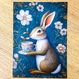 uk individual floral flower flowers postcard postcards art animal animals beautiful cute kawaii china teacup cup cups hare rabbit frog bear dog puppy parrot cockatoo mouse 300gsm quality stickers stationery supplies shop store pretty colourful ornate opulent