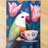 uk individual floral flower flowers postcard postcards art animal animals beautiful cute kawaii china teacup cup cups hare rabbit frog bear dog puppy parrot cockatoo mouse 300gsm quality stickers stationery supplies shop store pretty colourful ornate opulent