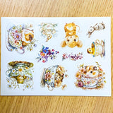 uk individual floral flower flowers postcard postcards art animal animals beautiful cute kawaii china teacup cup cups hare rabbit frog bear dog puppy parrot cockatoo mouse 300gsm quality stickers stationery supplies shop store pretty colourful ornate opulent