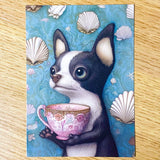 OPULENT TEACUP ANIMALS POSTCARD or STICKERS