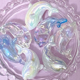 JUMBO ACRYLIC IRIDESCENT PEARLY BEADS Flower Butterfly Heart Dolphin