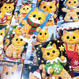 christmas cat cats gingerbread men man cookie fun quirky card cards postcard postcards uk cute kawaii stationery festive  kitty kittens colourful pack of 3 planner addict gift gifts shop store