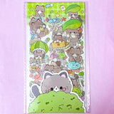 clear plastic sticker stickers sheet pvc sheet sheets pack packs 4 stationery gift gifts store supplies shop planner addict addicts penguin penguins panda pandas brown bear yellow bears raccoon raccoons cute kawaii 